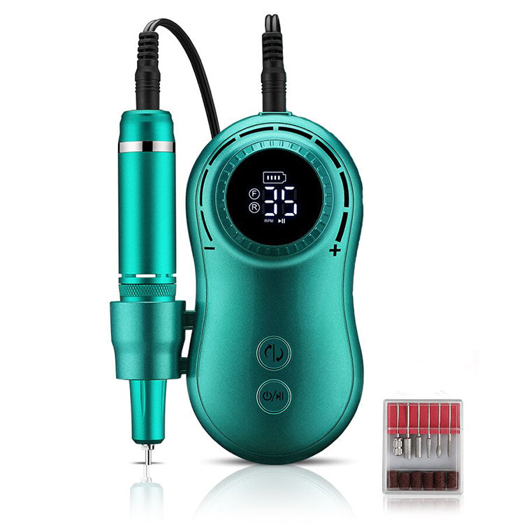 Portable Rechargeable Nail Drill - Professional Electric Nail File Elegance - Teal Rechargeable Nail Drill