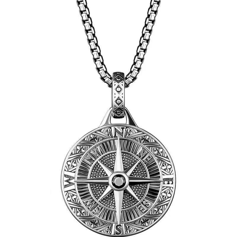 Nordic Anchor Compass Necklace - Personalized Hip Hop Fashion Jewelry for Men Men's Necklace