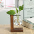 Glass Propagation Vase With Vertical Wooden Stand 1 Vase Glass Propagation Vase