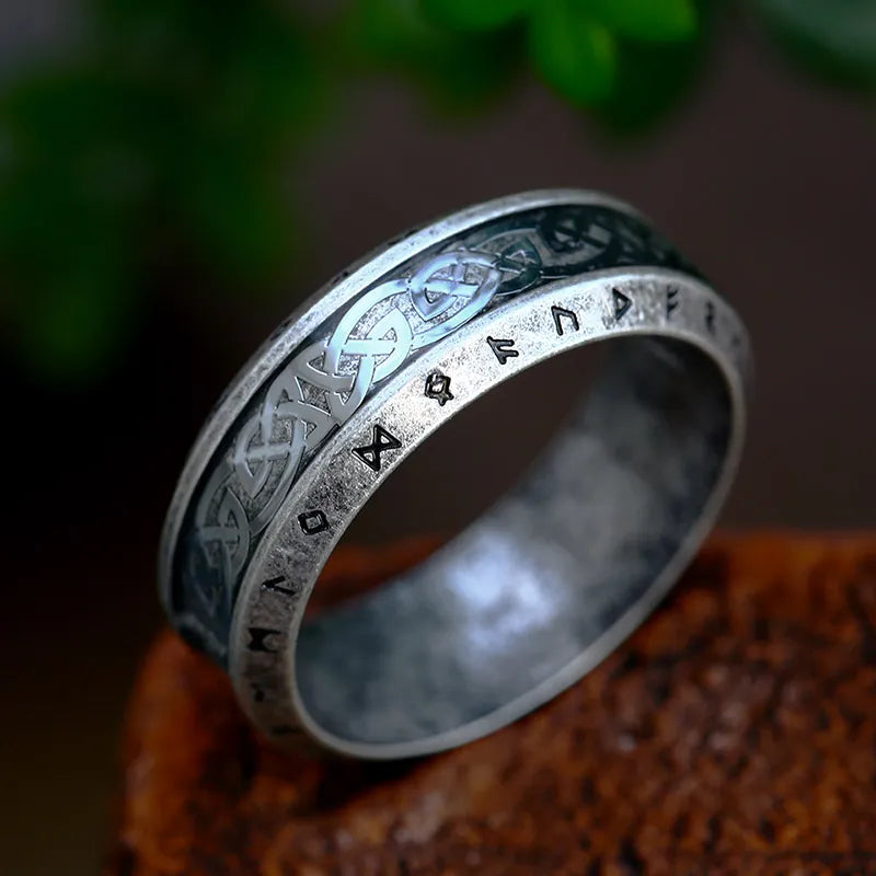 Viking Tree of Life Stainless Steel Ring - Vintage Celtic Knot Rune Jewelry for Men Men's Rings
