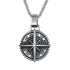 Nordic Anchor Compass Necklace - Personalized Hip Hop Fashion Jewelry for Men Style 9-Silver Men's Necklace