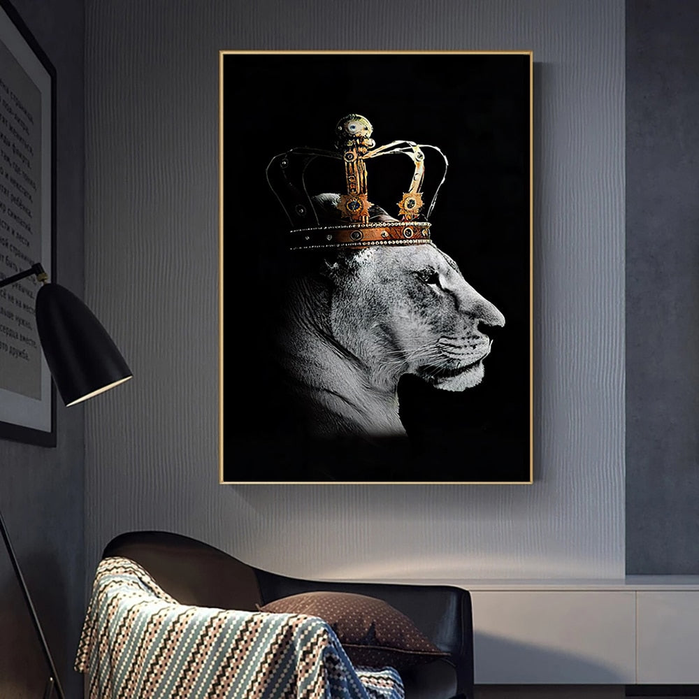 Lion King & Lioness Queen Canvas Canvas
