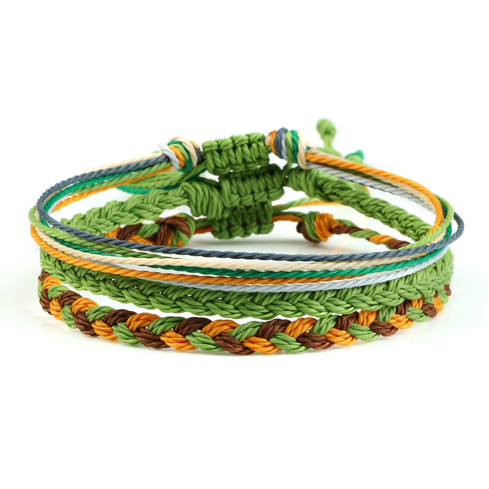 Multi Color Tibetan Bracelet Set Green II 3 Pcs Set Tibetan Buddhist Bracelet