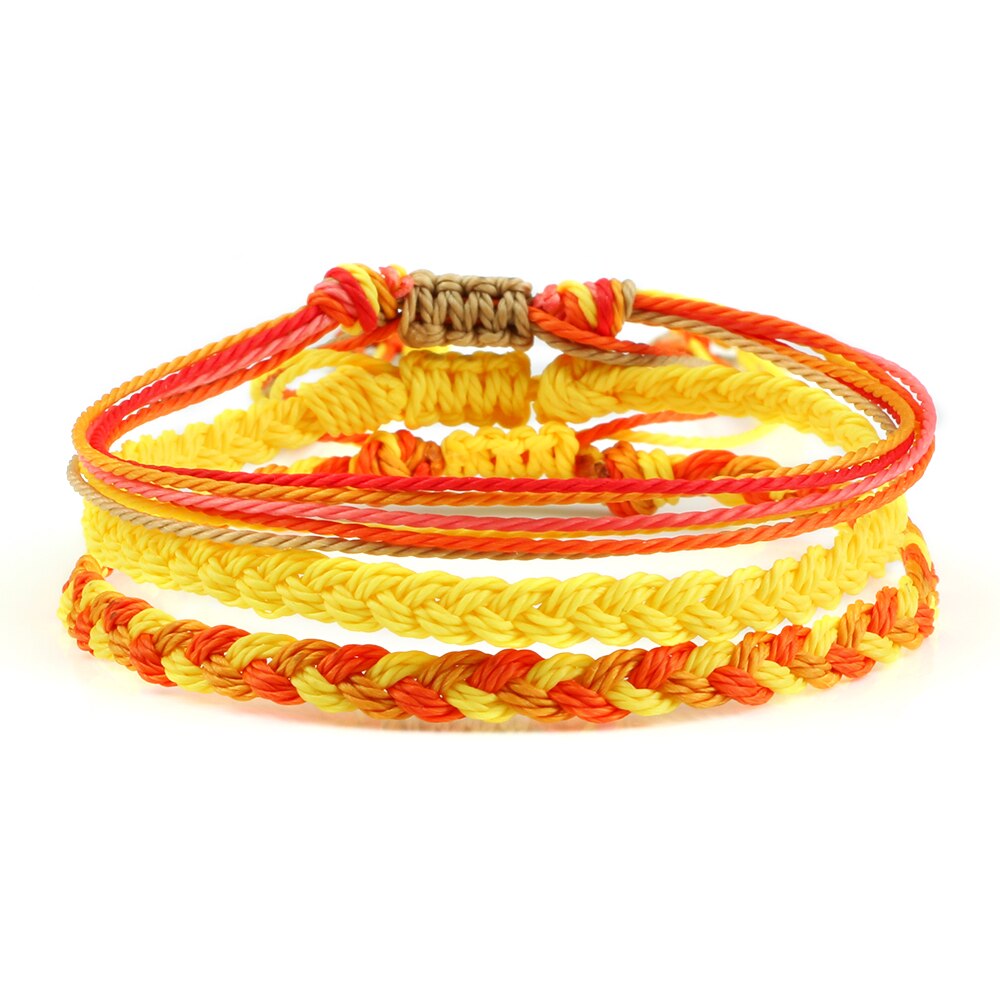 Multi Color Tibetan Bracelet Set Yellow 3 Pcs Set Tibetan Buddhist Bracelet