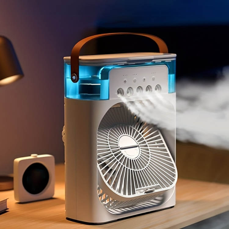 Portable Air Conditioner Fan 3 In 1 - Mini Portable Room LED Fan With Air Cooler And Humidifier White Portable Air Conditioner