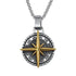 Nordic Anchor Compass Necklace - Personalized Hip Hop Fashion Jewelry for Men Style 5-Gold Men's Necklace