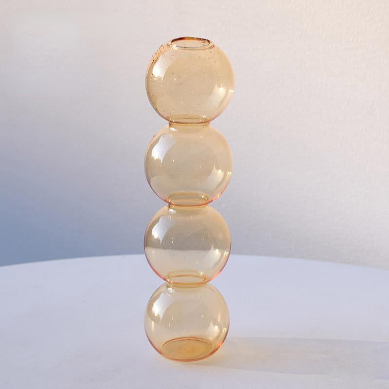 Crystal Glass Bubble Vase Champagne - Large Glass Vase