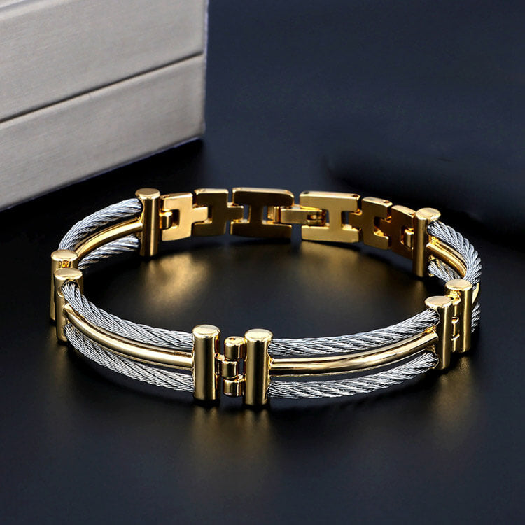 Gold Chain Link Charm Bracelet Gold Silver 20.5cm Women's Bracelet