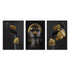 African Art With Gold Jewelry Canvas Prints 3 Pieces Canvas