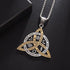 Witch Knot Necklace - Stainless Steel Celtic Knot Pendant Style 8-Gold Men's Necklace