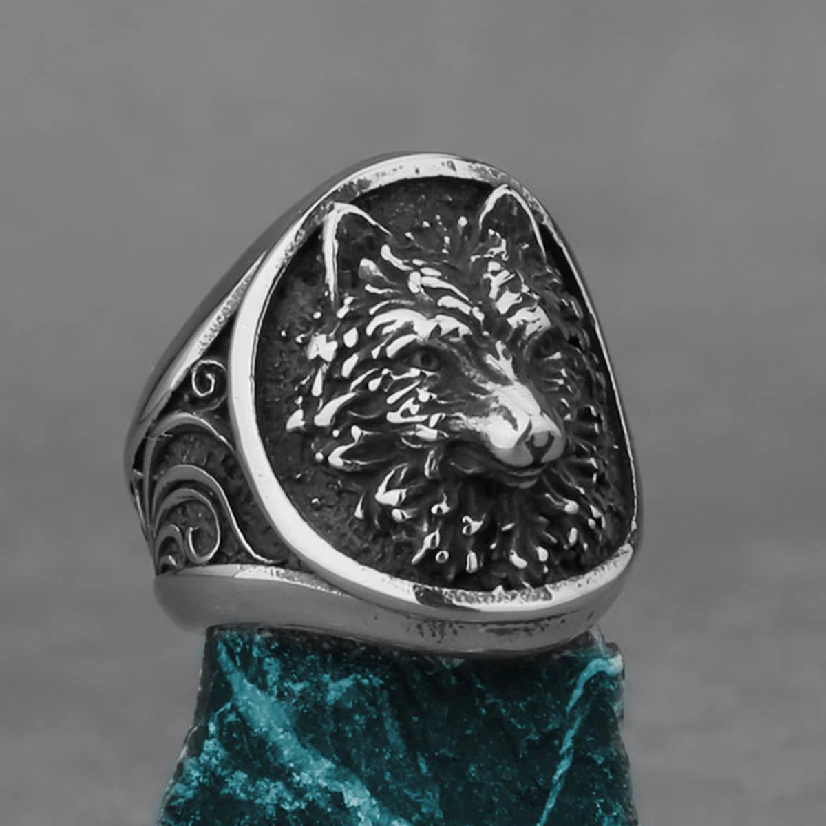 Nordic Viking Stainless Steel Ring - Anchor Compass Tree of Life Rune Amulet Wolf Finger Jewelry VK-9 Men's Rings