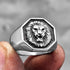 Lion Stainless Steel Rings for Men - Unique Punk Trendy Jewelry Gift Silver Men's Rings