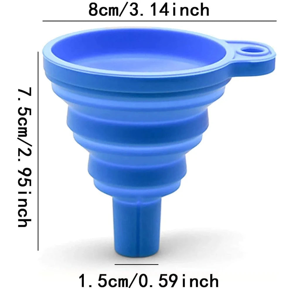 Universal Silicone Engine Funnel - Foldable and Portable for Auto Oil and Fluid Changes