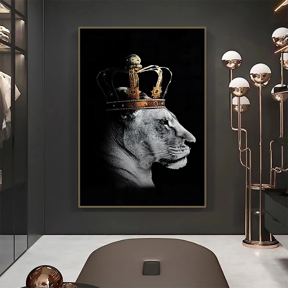 Lion King & Lioness Queen Canvas Canvas