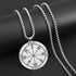 Nordic Anchor Compass Necklace - Personalized Hip Hop Fashion Jewelry for Men Style 43-Silver Men's Necklace