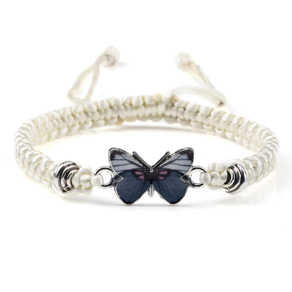 Classic Butterfly Bracelet With Braided Rope Women's Bracelet