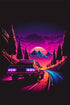 80s and 90s Retro Gaming Canvas Neon Sunset Canvas