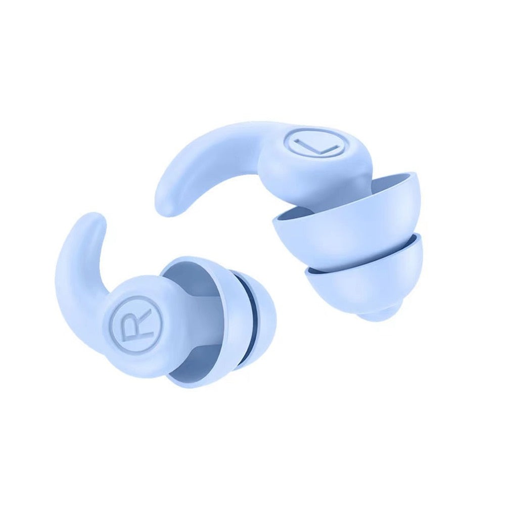 Triple-Layer Noise Cancelling Ear Plugs - Earplugs for Sleeping, Concerts and More Double-Layer | Blue Noise Cancelling Ear Plugs
