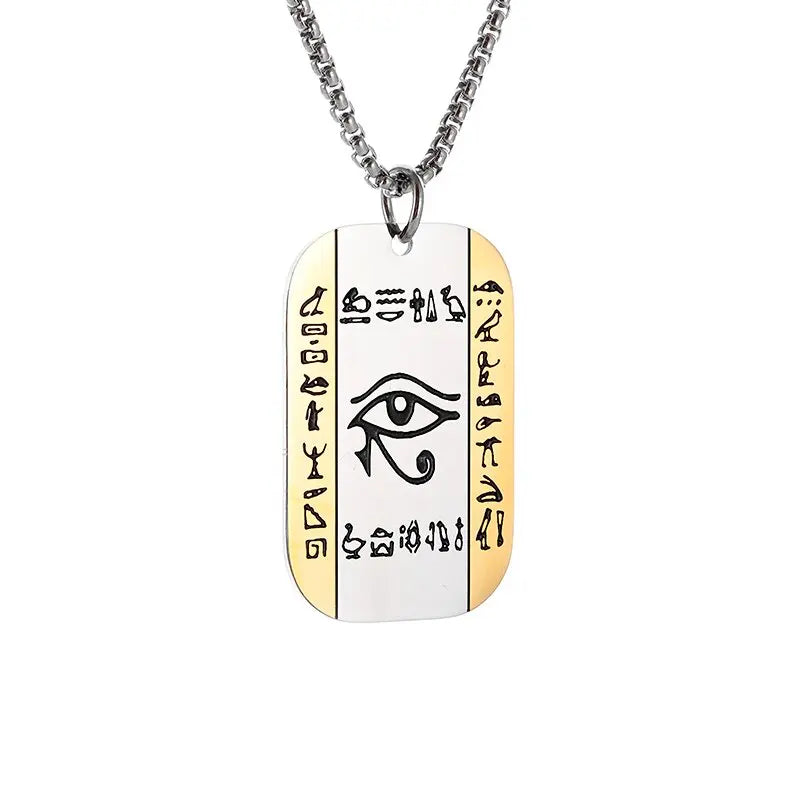 Eye of Horus Necklace - Ancient Egypt Protection Pendant Style 10-Gold Men's Necklace