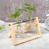 Glass Propagation Vase With Wooden Frame Stand Tan - Double Glass Propagation Vase