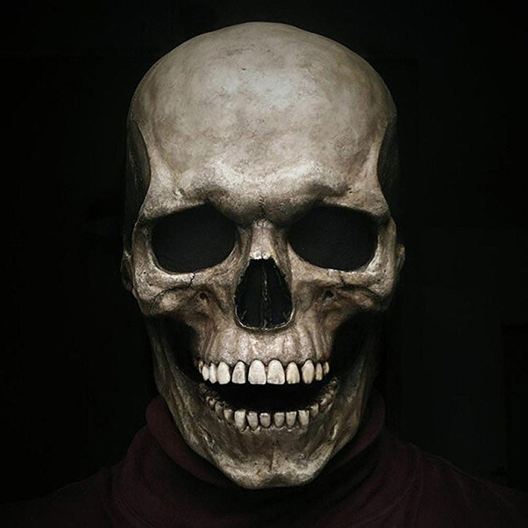 Halloween Skeleton Face Skull Mask With Movable Jaw Brown Halloween Skeleton Mask