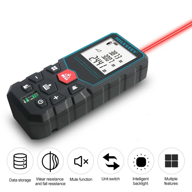 Mileseey Professional Laser Tape Distance Measure 40-120m Laser Tape Measure