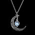 Moon Pendant Necklace Aqua Women's Necklace