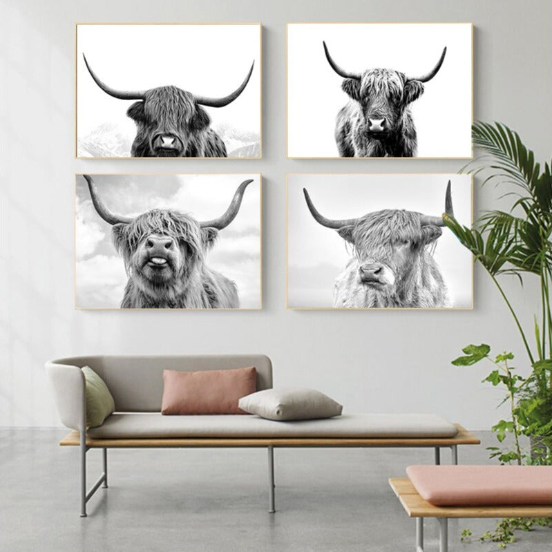 Wild Highland Cow Canvas Canvas
