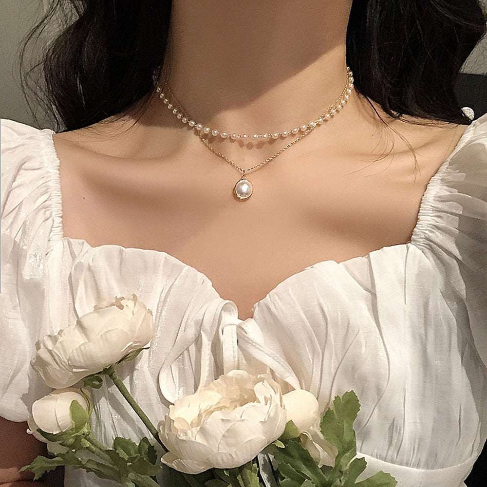 New Beads Neck Chain Pearl Choker Necklace For Women Women's Necklace