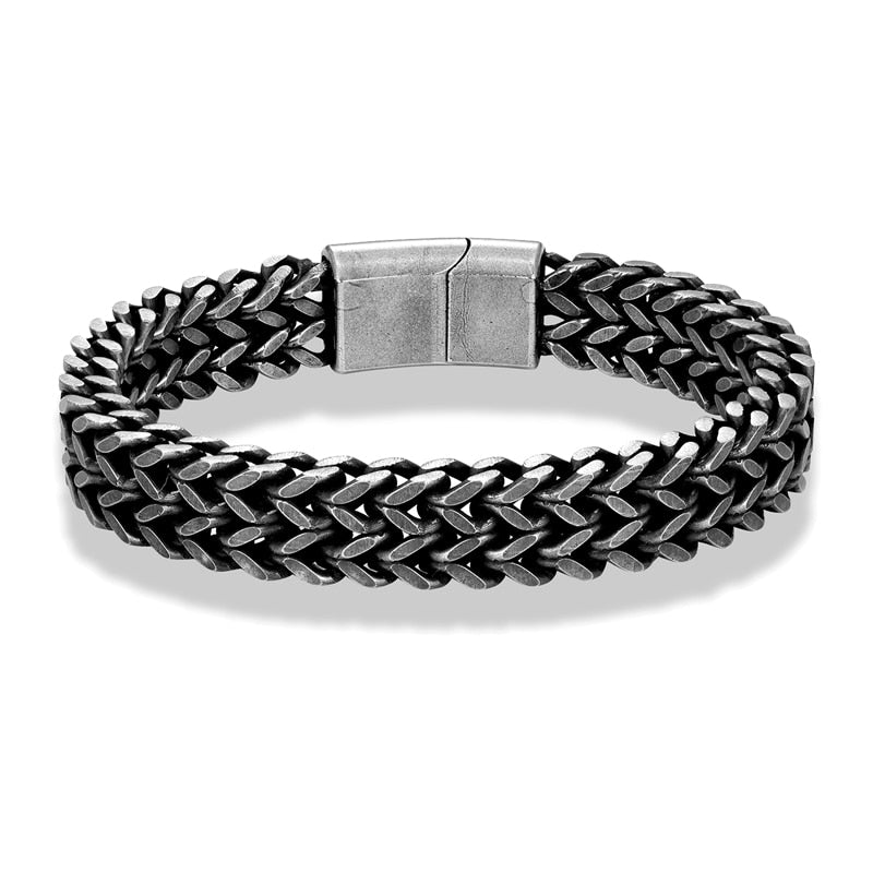 Dark Grey Chain Bracelet 8-12mm Vintage 2 Men's Bracelet