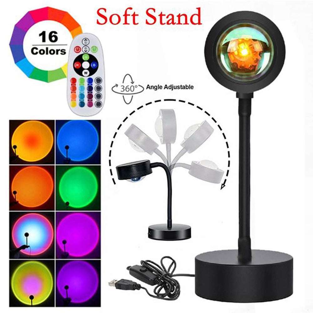 Sunset Projection Lamp Remote Control Atmosphere Night Light Soft IR Remote Smart Gadgets