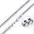 Square Box Chain Links Necklace for Men Silver 24inch 4.5mm Men's Necklace
