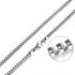 Square Box Chain Links Necklace for Men Silver 24inch 3.5mm Men's Necklace