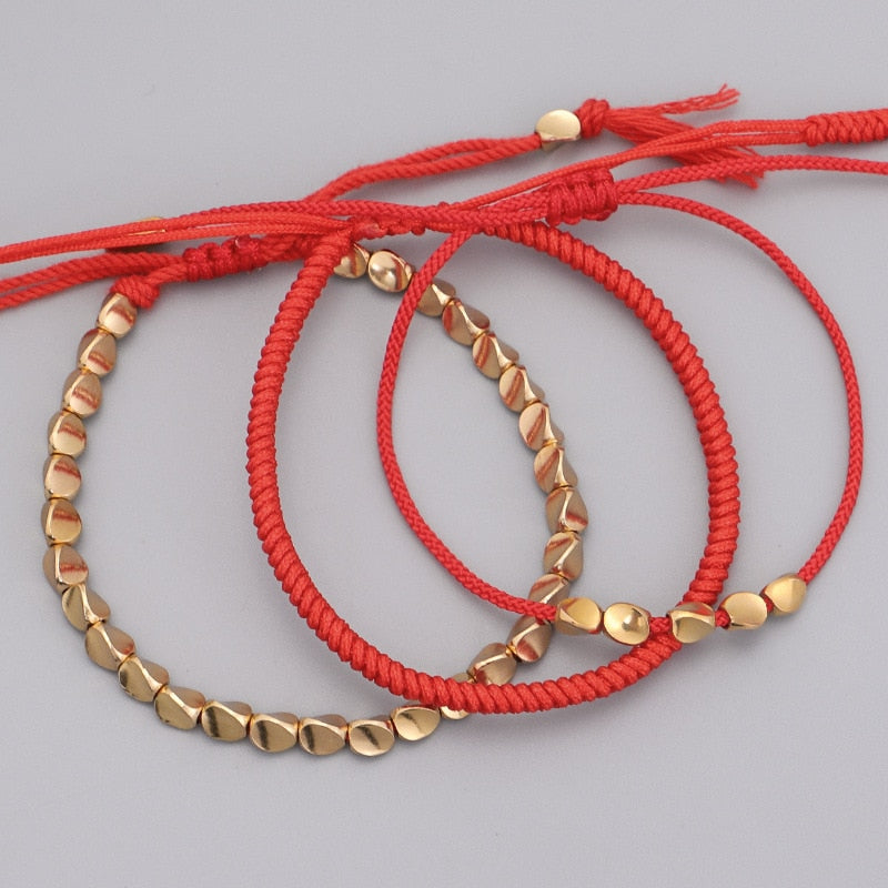 Tibetan and Buddhist Braided Handmade Copper Beads Bracelet Tibetan Buddhist Bracelet