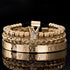 Roman Royal Crystals Crown Bracelet Set for Men Gold Set Numbers Men's Bracelet