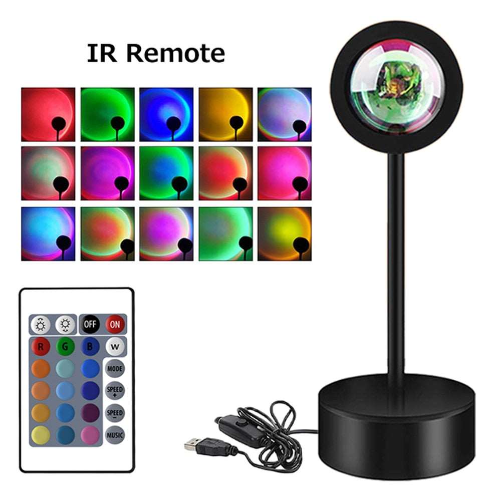Sunset Projection Lamp Remote Control Atmosphere Night Light Soft RGB Remote Smart Gadgets