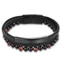 Men's Leather Bracelet with Magnetic Clasp Black - Style 4 Men's Bracelet