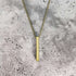 Rectangle 3D Bar Pendant Necklace for Men Gold Men's Necklace