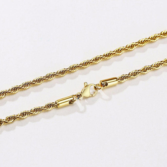 Minimalist Twist Rope Chain Necklace for Men Men's Necklace