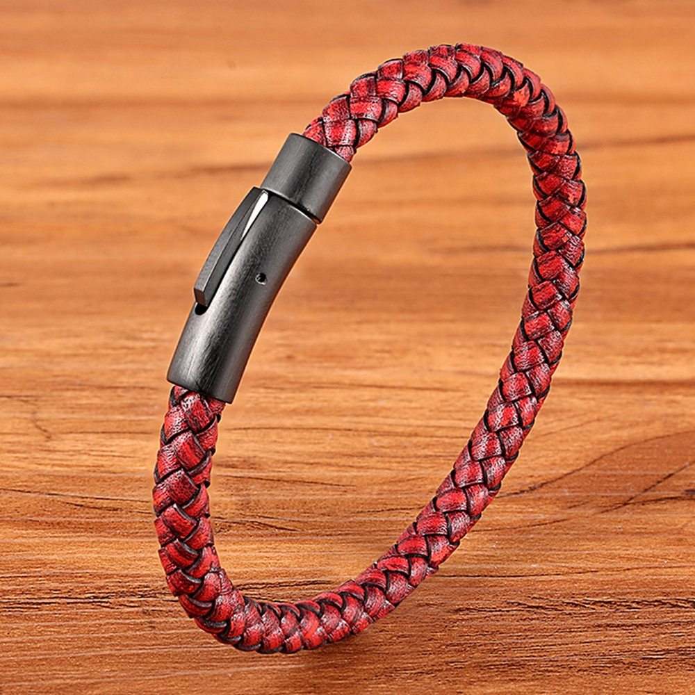 Mono Leather Bracelet for Men Red Men's Bracelet