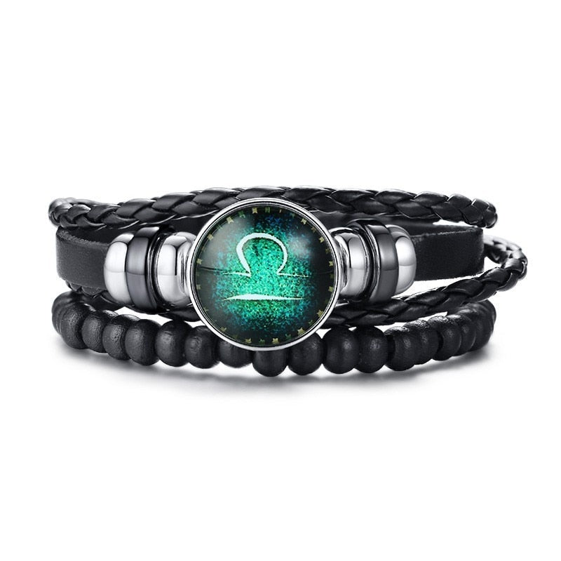 Zodiac Multilayer Leather Bracelet Libra Bracelet