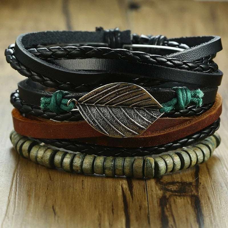 Vintage Braided Rope Leather Bracelet for Men Men's Bracelet