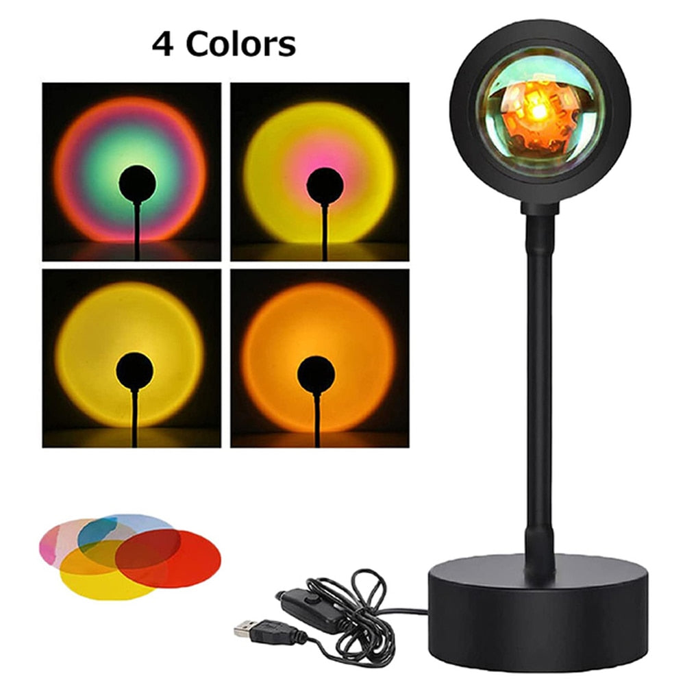 Sunset Projection Lamp Remote Control Atmosphere Night Light Soft 4Colors Smart Gadgets