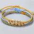 Tibetan and Buddhist Braided Handmade Copper Beads Bracelet Yellow and Light Blue Tibetan Buddhist Bracelet