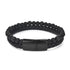 Men's Leather Bracelet with Magnetic Clasp Black - Style 5 Men's Bracelet