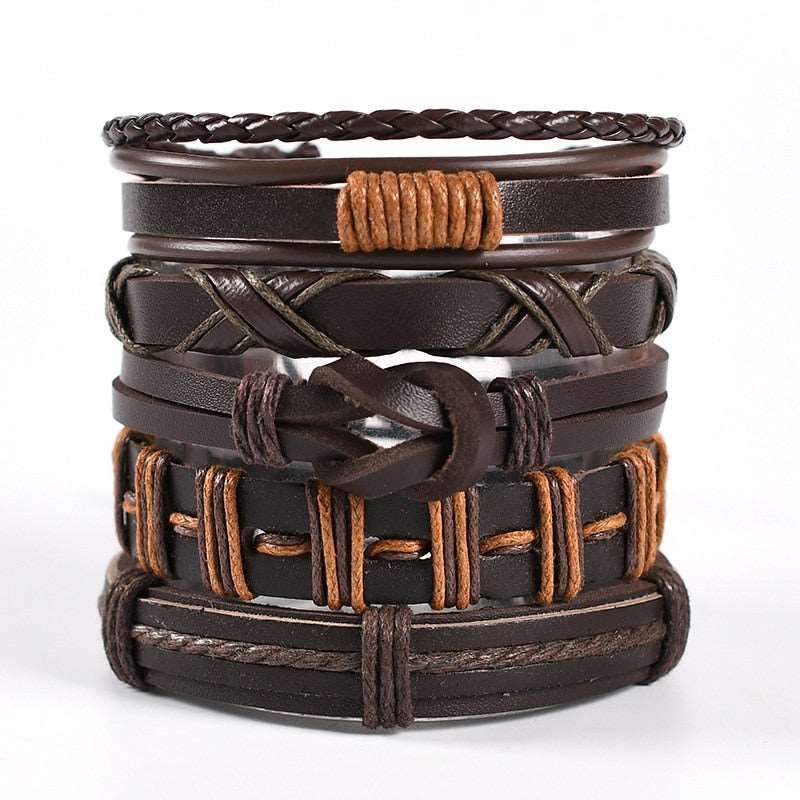 Multilayer Rope Leather Bracelet for Men Style 20 Men's Bracelet