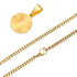 Gold Plated Embossed Rays Necklace for Men Circle 1 Men's Necklace
