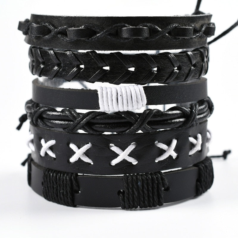 Multilayer Rope Leather Bracelet for Men Style 21 Men's Bracelet