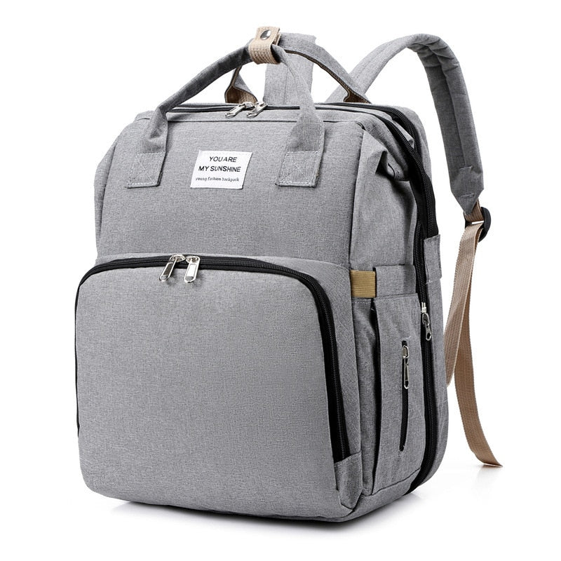 Baby Diaper Backpack with Changing Station Gray Baby Diaper Backpack