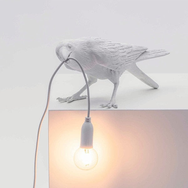 The Raven Bird Lamp White Sitting Table Lamp